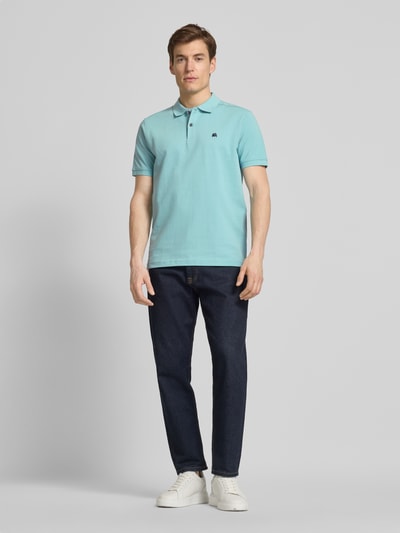 Lerros Poloshirt met labelstitching Turquoise - 1