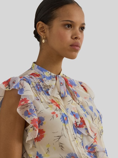 Lauren Ralph Lauren Shaped Fit Bluse mit Offizierskragen und materialgleicher Schluppe Ecru 3