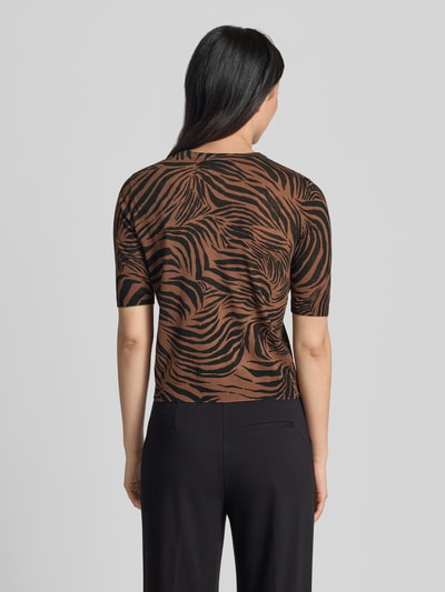 Max Mara Studio Regular Fit Strick-Shirt aus Baumwoll-Mix Modell 'AGO' Mittelbraun 5