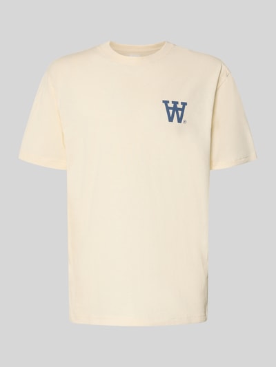 Produktfoto, Relaxed Fit T-Shirt mit Logo-Print Modell 'Liam' von Wood Wood, czysta bawełna, krój relaxed fit, dekolt okrągły, długość tyłu w rozmiarze M: 73 cm