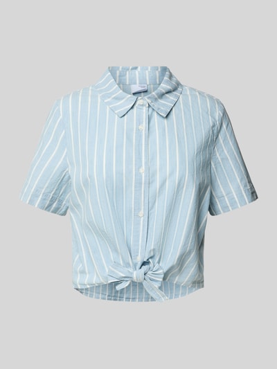 Vero Moda Cropped Hemdbluse aus reiner Baumwolle Modell 'LEONIES' Jeansblau 2