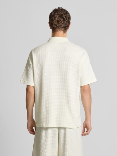 adidas Sportswear Regular fit poloshirt met labelstitching en ritssluiting Offwhite - 5