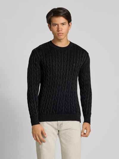 Replay Strickpullover mit gerippten Abschlüssen Black 4