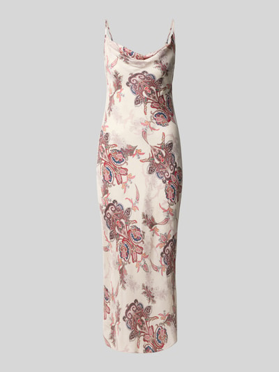 Productfoto, Model 'Lina' midi-jurk uit lyocellmix met viscose van GUESS, all-over paisleyprint, smalle Spaghettibandjes, crème met kleuraccenten