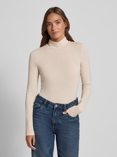Vero Moda Slim fit turtleneck van viscosemix, model 'LAVA GLITTER' Ecru - 4