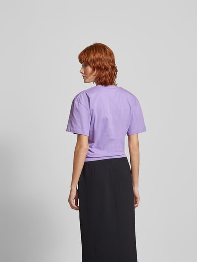 Rabanne Cropped T-Shirt mit Raffungen Flieder 5