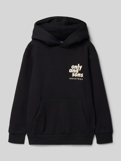 Only & Sons Regular fit hoodie van katoenmix, model 'HUDSON' Zwart - 1