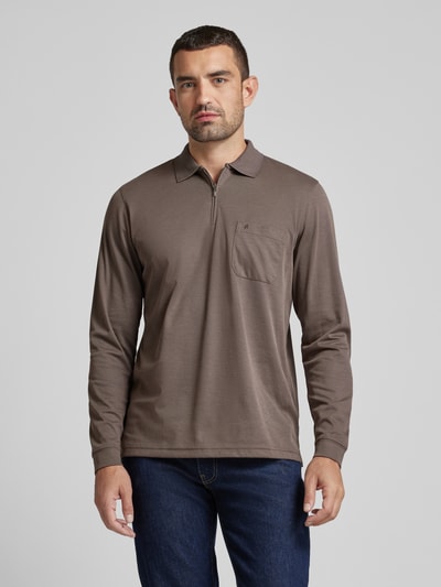 RAGMAN Regular fit poloshirt met borstzak Taupe - 4