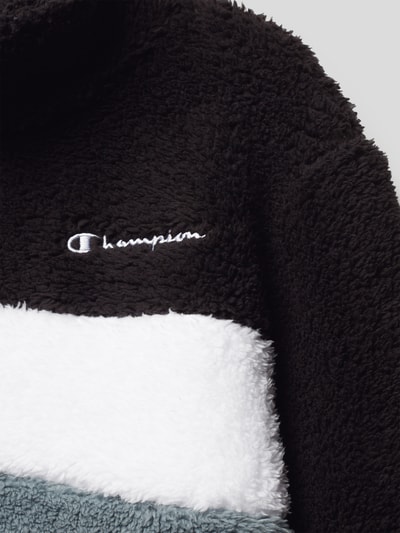 CHAMPION Sweatshirt in Teddyfell-Optik Schwarz 2