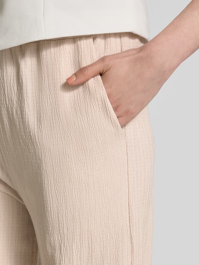 ZABAIONE Wide Leg Stoffhose mit Strukturmuster Modell 'Jo44laa' Beige 3