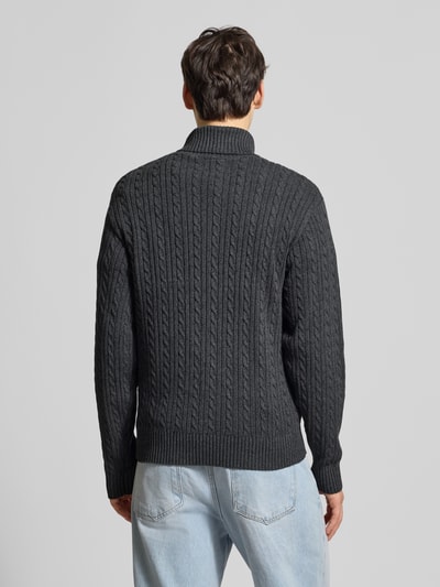 Redefined Rebel Rollkragenpullover mit Zopfmuster Modell 'JORDEN' Dunkelgrau 5