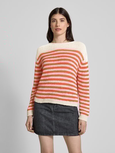 Marc O'Polo Comfort Fit Strickpullover aus Baumwoll-Mix  Orange 4