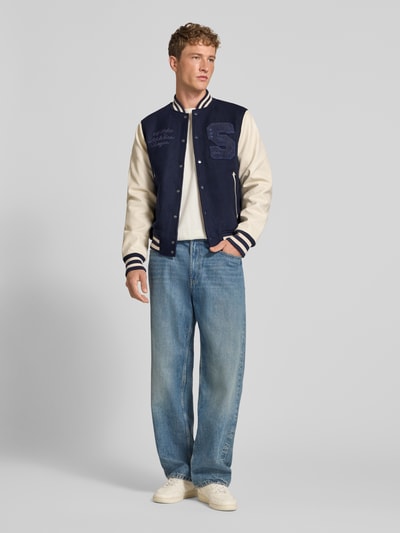 Superdry College-Jacke aus Woll-Mix mit Eingrifftaschen Marine 1
