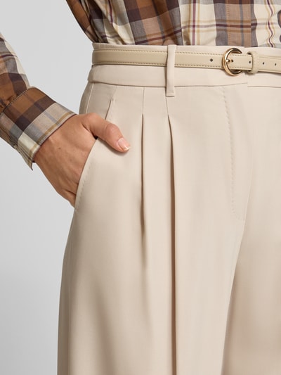 Max Mara Studio Spodnie szerokie z mieszanki żywej wełny model ‘ENTRATA’ Beżowy 3