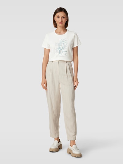 Tom Tailor T-Shirt mit Motiv-Stickerei Offwhite 1