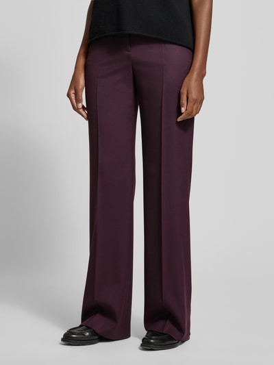 BOSS Wijde broek van wolmix, model 'TIREKA1' Aubergine - 4