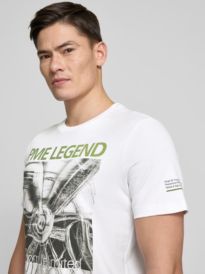 PME Legend T-Shirt mit Label-Print Weiss 3