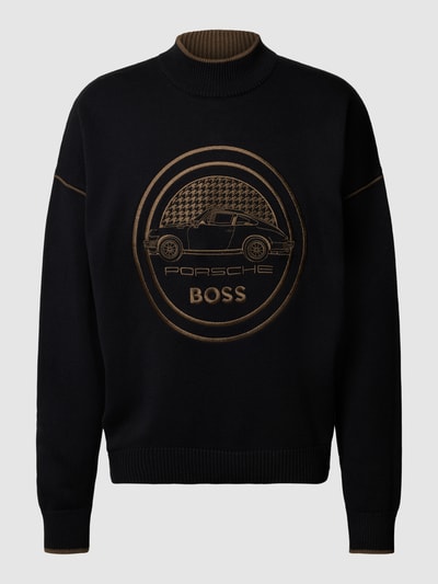 BOSS Strickpullover mit Label-Stitching - Porsche X Boss Collection Black 2