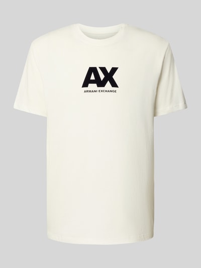 ARMANI EXCHANGE T-shirt o kroju regular fit z czystej bawełny z nadrukiem z logo Biały 2