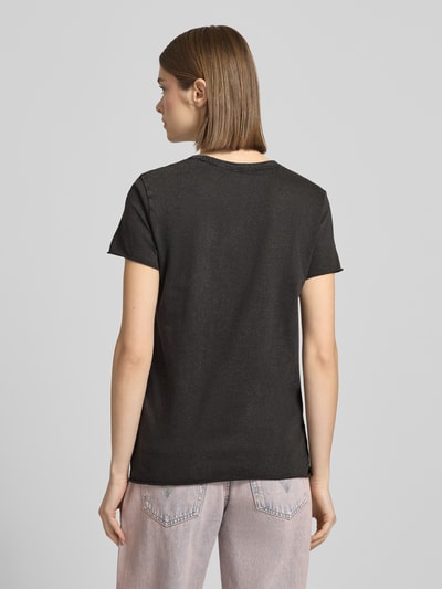 ONLY T-shirt w kroju regular fit z czystej Bawełna Model 'LUCY' Czarny 5