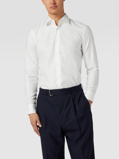 BOSS Slim fit zakelijk overhemd met stretch Ecru - 4