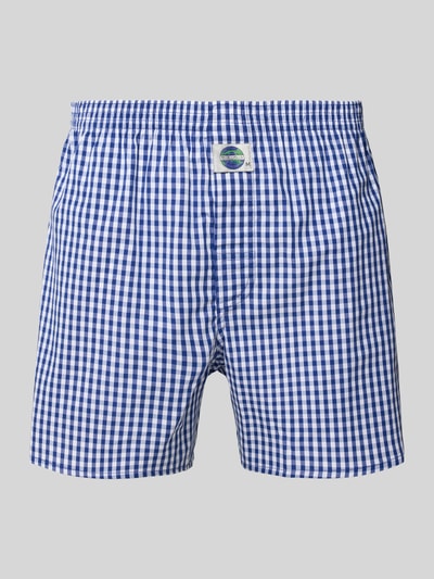 Deal Regular fit boxershort met logopatch, model 'Check' Marineblauw - 1