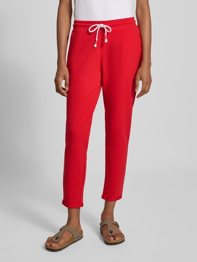 Mey Spodnie dresowe o kroju slim fit z mieszanki bawełny model 'Cozy Nights' Czerwony 4