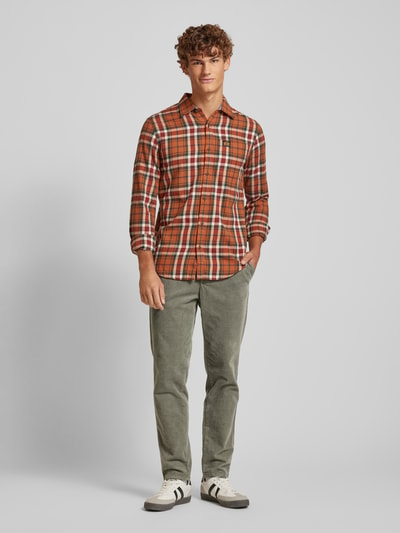 Only & Sons Tapered fit corduroy broek met elastische band, model 'LINUS' Rietgroen - 1