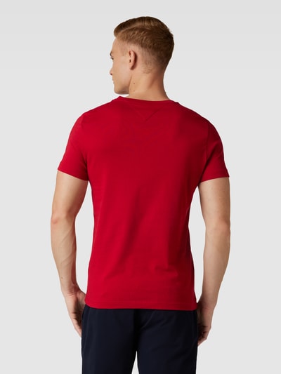 Tommy Hilfiger T-Shirt aus Baumwolle mit Label-Stitching Rot 5