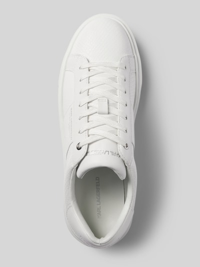 Karl Lagerfeld Leren sneakers met labelprint, model 'MAXI' Wit - 3