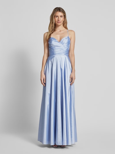 Luxuar Abendkleid in Wickel-Optik Hellblau 4