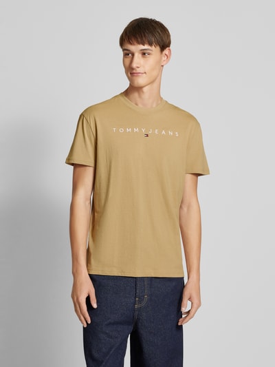 Tommy Jeans T-Shirt mit Label-Print Beige 4