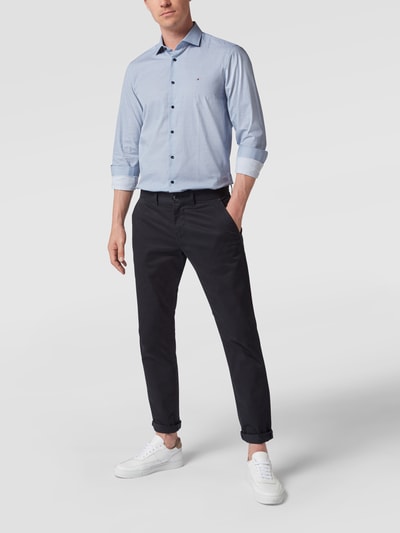 Tommy Hilfiger Tailored Slim Fit Business-Hemd aus Baumwolle Marine 1