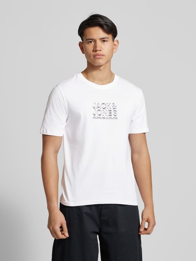 Jack & Jones T-Shirt mit Label-Print Modell 'CODYNAMIC' Weiss 4