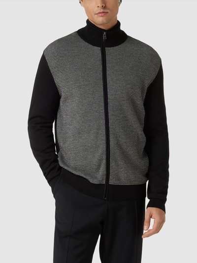BOSS Strickjacke mit Label-Detail Modell 'Ladriano' Schwarz 4