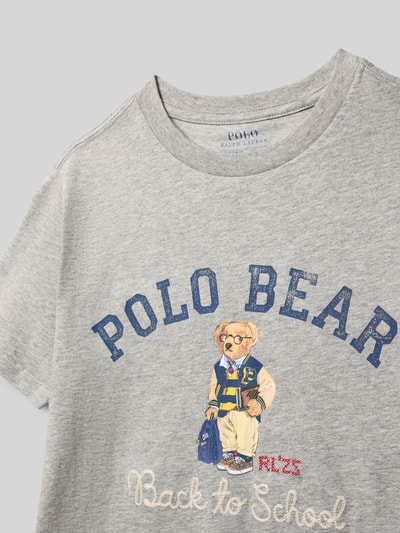 Polo Ralph Lauren Teens T-shirt met labelprint en ronde hals Middengrijs gemêleerd - 2
