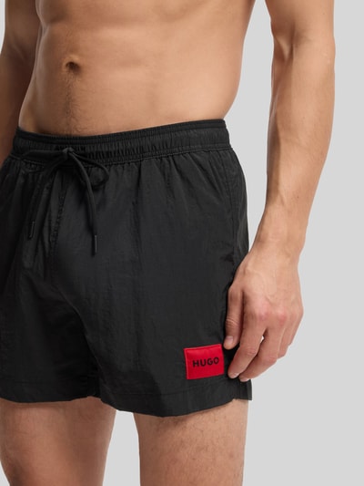 HUGO Badeshorts mit Label-Patch Modell 'DOMINICA' Black 2