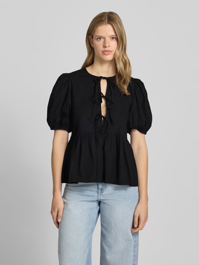 PIECES Regular Fit Bluse aus reiner Baumwolle Modell 'JOLLY' Black 4