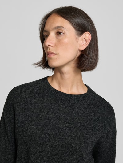 Christian Berg Woman Wollpullover mit Rundhalsausschnitt Anthrazit Melange 3