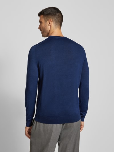 Christian Berg Men Gebreide pullover met ronde hals Donkerblauw gemêleerd - 5