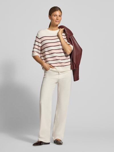 MANGO High Waist Jeans mit weitem Bein Modell 'MIAMI' Offwhite 1