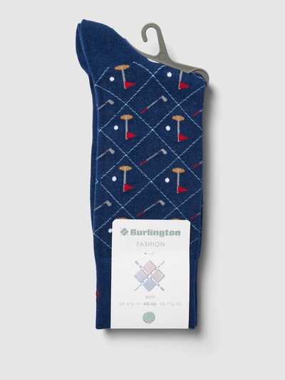 Burlington Socken mit Allover-Muster Modell 'Golf Club' Dunkelblau 3