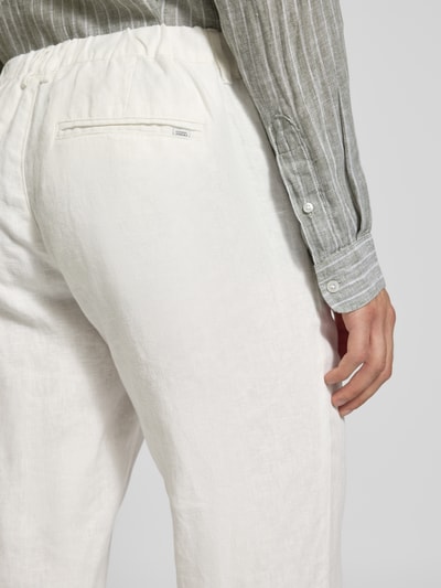 Casual Friday Regular Fit Leinenhose mit Gürtelschlaufen Modell 'Pandrup' Weiss 3