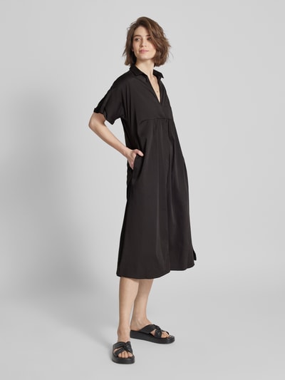 Milano Italy Midi-jurk in laagjeslook Zwart - 1
