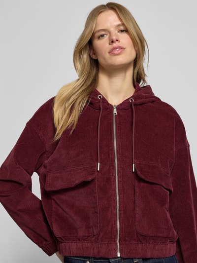 Only Bomberka o luźnym kroju z mieszanki bawełny model ‘KENZIE’ Ciemnoczerwony 3