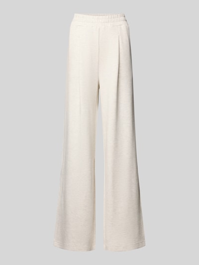 Produktfoto, Wide Leg Pants aus Viskose-Mix mit elastischem Bund von VARLEY, beżowe, szerokie nogawki, elastyczny pas, wpuszczane kieszenie, mieszanka wiskozy z dodatkiem streczu, Szerokość w rozmiarze S: 36 cm, Długość wewnętrzna nogawki w rozmiarze S: 84 cm