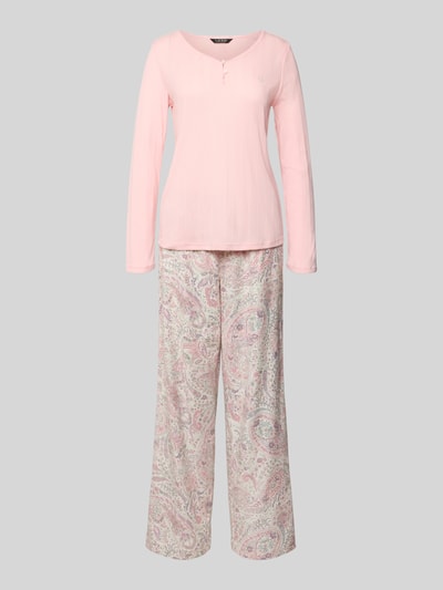 Lauren Ralph Lauren Pyjama mit V-Ausschnitt Rosa 1