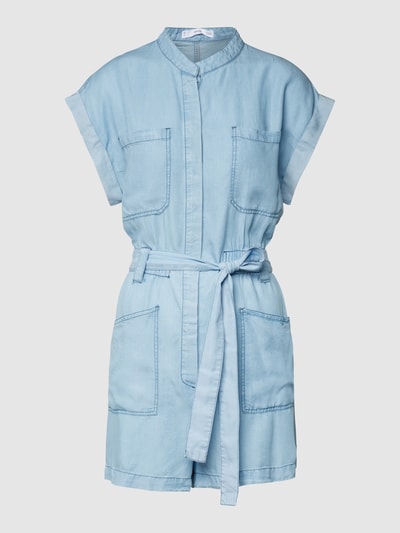 Mango Playsuit mit Eingrifftaschen Hellblau Melange 2