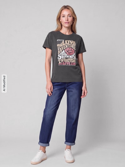 Garcia Regular Fit T-Shirt aus reiner Baumwolle Graphit 1