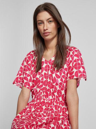 ICHI Kleid aus viskose mit Allover-Muster Modell 'Nasreen' Fuchsia 3